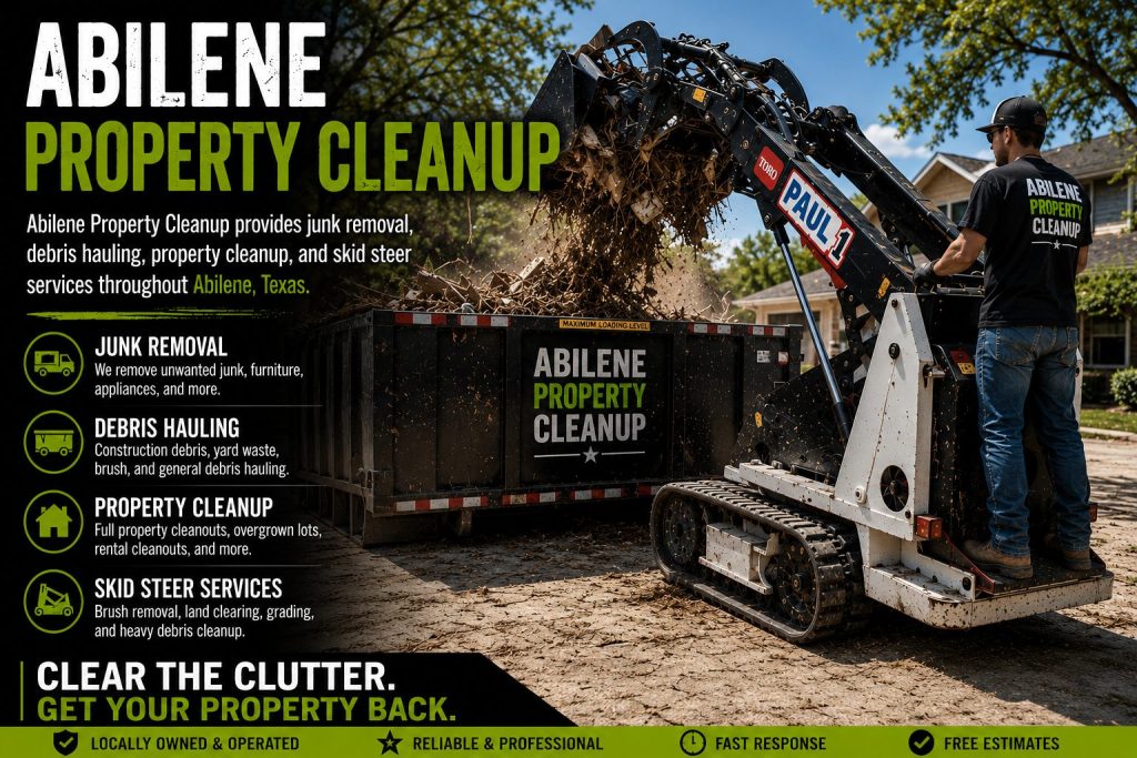 Backyard cleanup service removing junk and debris in Abilene TX