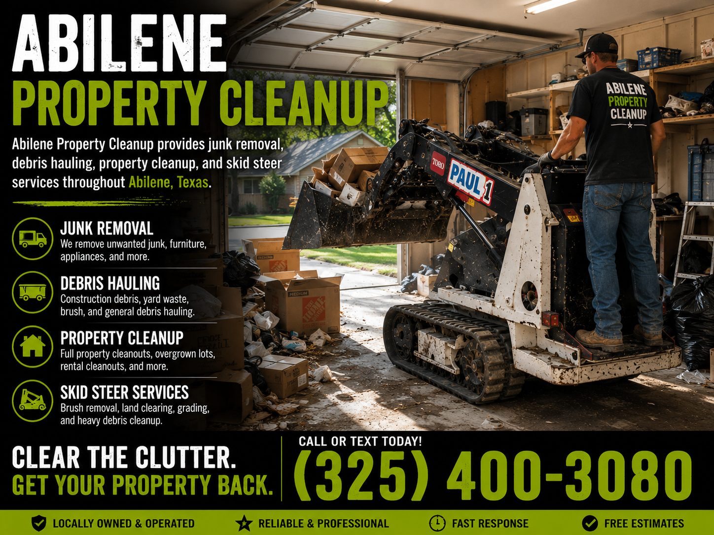Garage cleanout service removing boxes and junk in Abilene TX