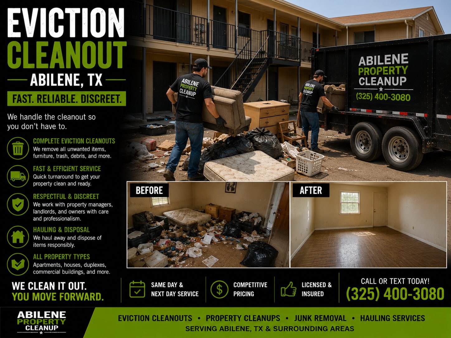 Retail junk removal project at a commercial store in Abilene TX