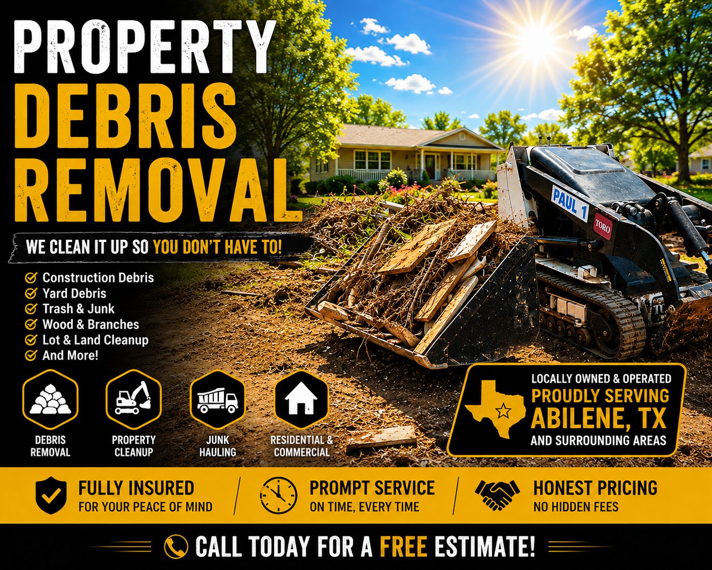 Warehouse cleanup Abilene TX with pallet removal, junk hauling, and commercial debris cleanup.