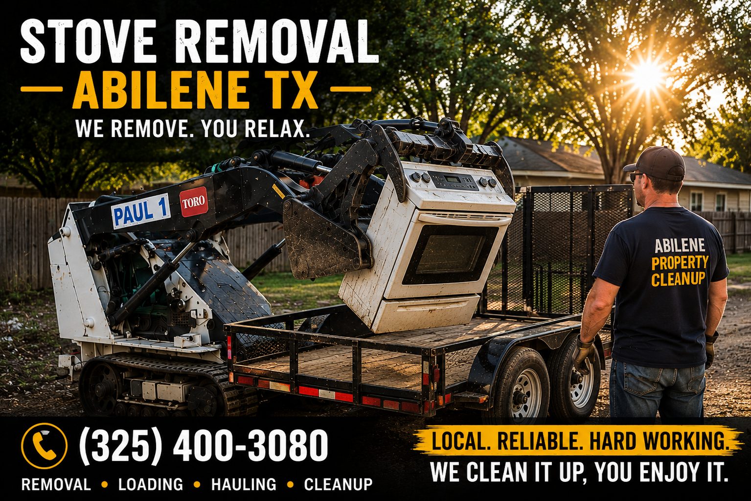 Removing an old electric stove during a kitchen remodel in Abilene TX