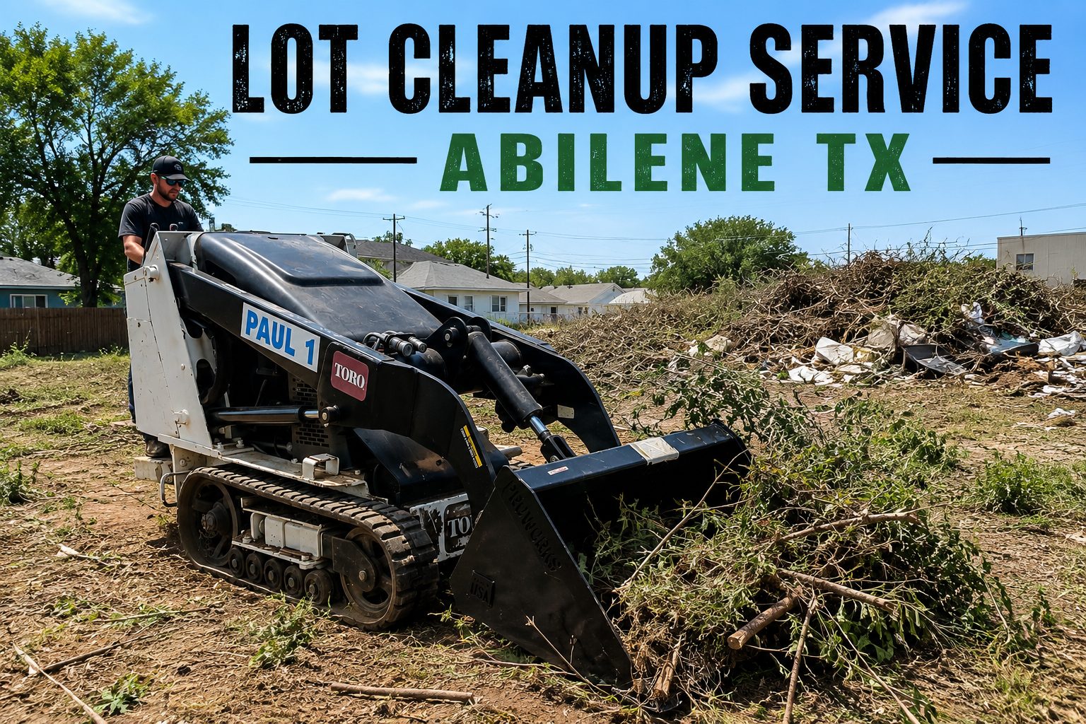 Cleared vacant lot in Abilene TX after professional lot cleanup and debris removal services.